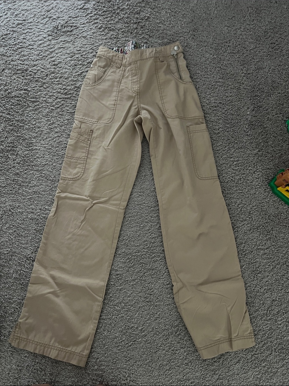 Womens Tan Cargo Scrub Pants - Lightweight Utility Style